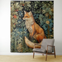 Whimsical Vintage Forest Fox William Morris Art