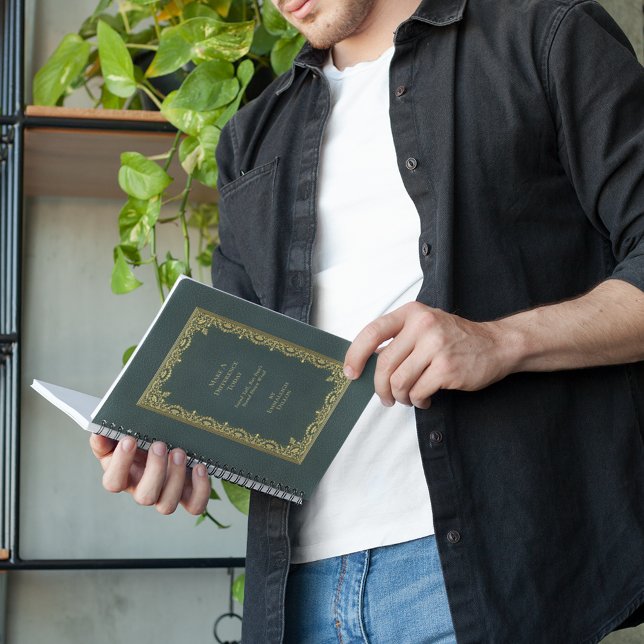 Whimsical Vintage Gold Teal Green Book Cover Planner (Creator Uploaded)