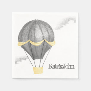 Whimsical Vintage Hot Air Balloon Napkin
