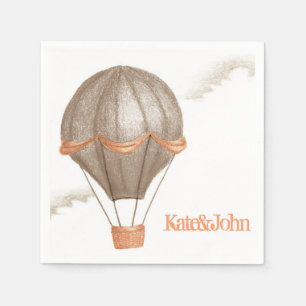 Whimsical Vintage Hot Air Balloon Napkin
