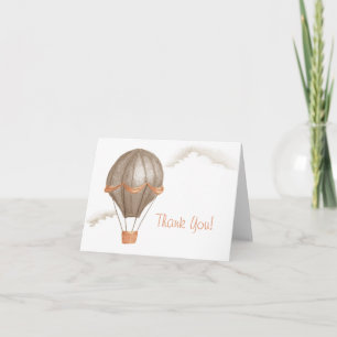 Whimsical Vintage Hot Air Balloon Thank You Card