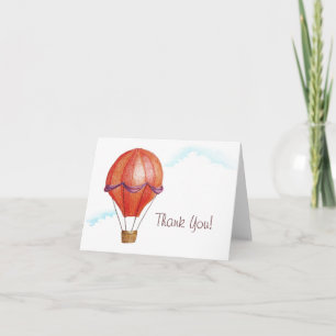 Whimsical Vintage Hot Air Balloon Thank You Card
