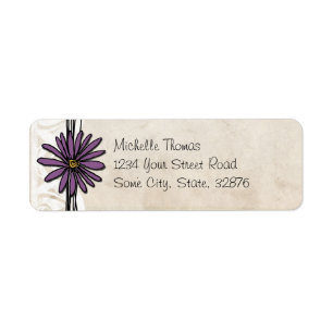 Whimsical Vintage Purple Daisy