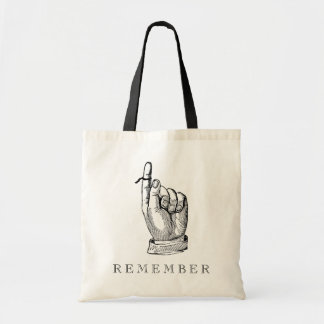 Whimsical Vintage Remember String on Finger Tote Bag