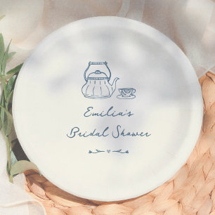 Whimsical Vintage Tea Party Bridal Shower Paper Plate