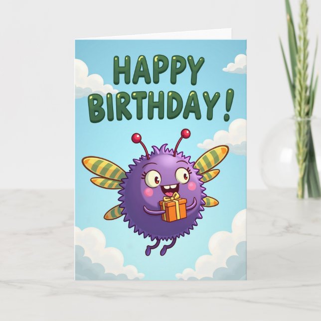 Whimsical Violet Creature Card (Front)