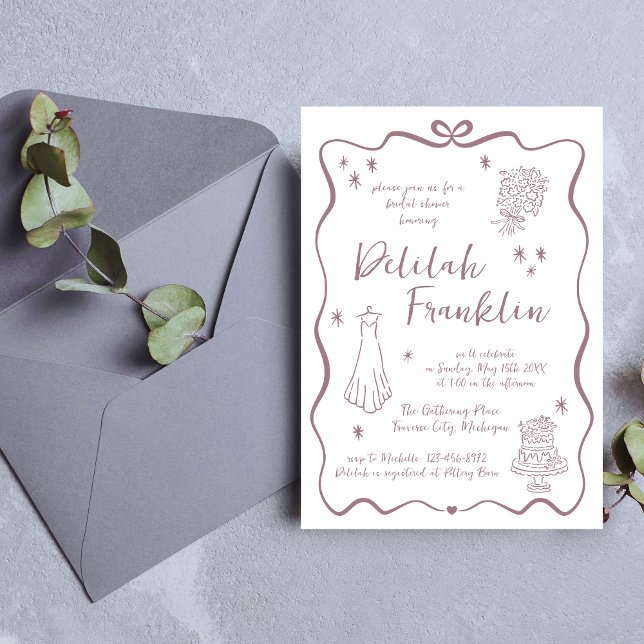 Whimsical Vows | Hand Drawn Doodle | Bridal Shower Invitation (Creator Uploaded)