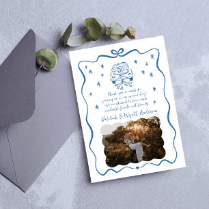 Whimsical Vows Hand Drawn Doodle Thank You Card