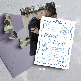 Whimsical Vows   Hand Drawn Doodles   Rehearsal Invitation