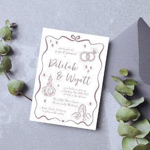Whimsical Vows   Hand Drawn Doodles   Wedding Invitation