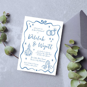 Whimsical Vows   Hand Drawn Doodles   Wedding Invitation