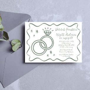Whimsical Vows   Hand Drawn   Engagement Party Invitation