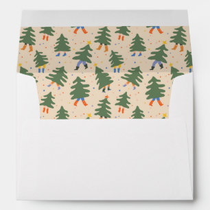 Whimsical Walking Christmas Trees Pattern Envelope