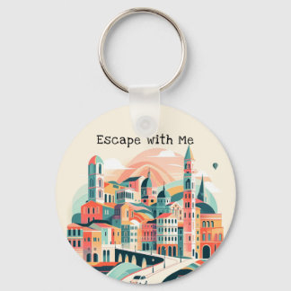 Whimsical Wanderlust Dreamscape Adventurer Key Ring
