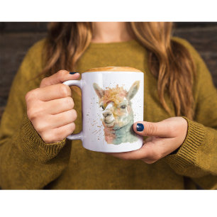 Whimsical Watercolor Alpacas Coffee Mug