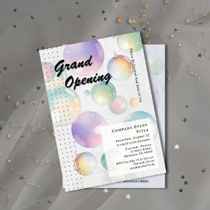 Whimsical Watercolor Aura Bubble Grand Opening Invitation
