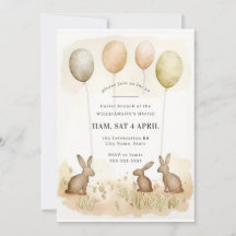 Whimsical Watercolor Bunny Easter Brunch 