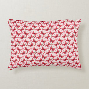 Whimsical Watercolor Butterfly and Cherry Pattern Decorative Cushion