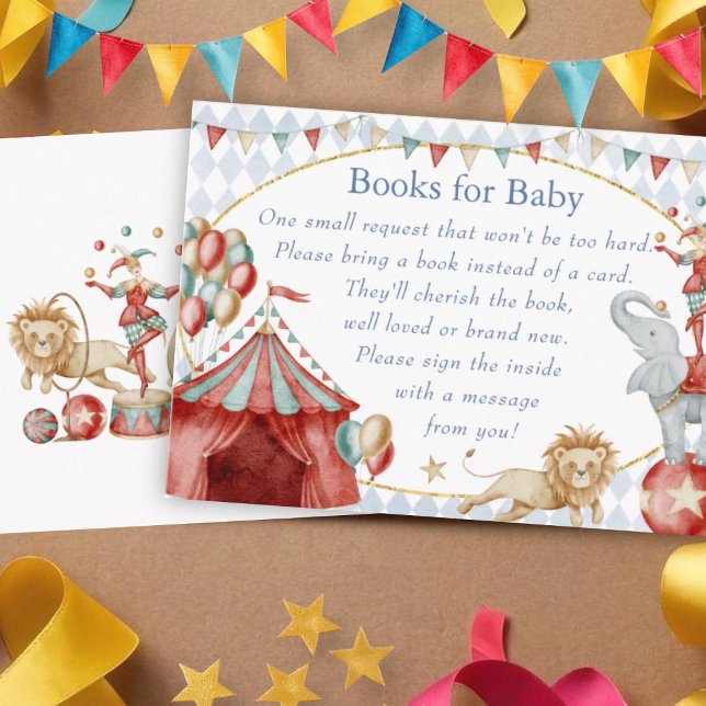 Whimsical Watercolor Circus Carnival Book Request Enclosure Card (Creator Uploaded)