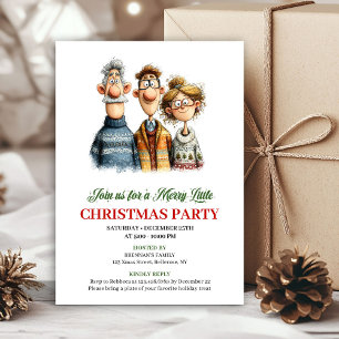 Whimsical Watercolor Family Editable Christmas  Invitation