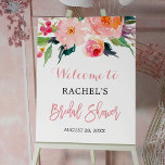 Whimsical Watercolor Floral Bridal Shower Sign<br><div class="desc">Whimsical Watercolor Floral Bridal Shower Sign Poster. (1) The default size is 8 x 10 inches, you can change it to a larger size. (2) For further customisation, please click the "customise further" link and use our design tool to modify this template. (3) If you need help or matching items,...</div>