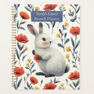 Whimsical Watercolor Floral Bunny Easter Brunch  Planner