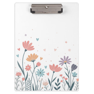 Whimsical Watercolor Floral Clipboard