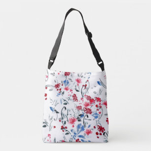 Whimsical Watercolor Floral Pattern -Tote Crossbody Bag