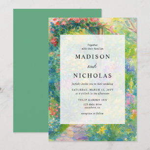 Whimsical Watercolor Floral Summer Wedding Invitation