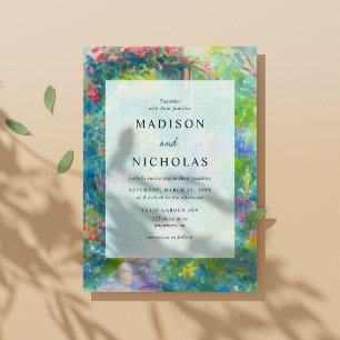 Whimsical Watercolor Floral Summer Wedding Invitation
