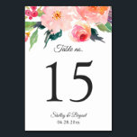 Whimsical Watercolor Floral Wedding Table Number<br><div class="desc">Whimsical Watercolor Floral Wedding Table Number Card (1) Please customise this template one by one (e.g, from number 1 to xx) , and add each number card separately to your cart. (2) For further customisation, please click the "customise further" link and use our design tool to modify this template. (3)...</div>