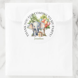 Whimsical Watercolor Forest Birthday Classic Round Sticker