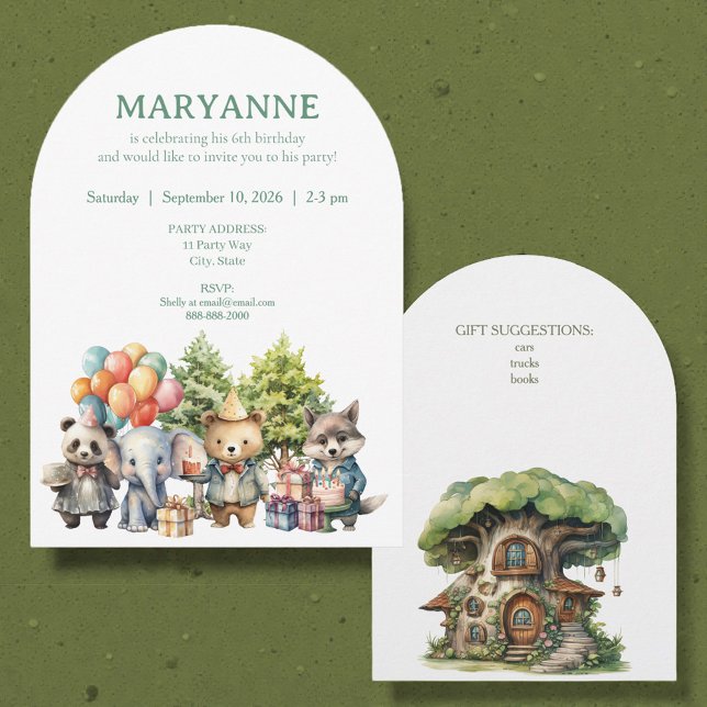 Whimsical Watercolor Forest Birthday Invitation (Creator Uploaded)