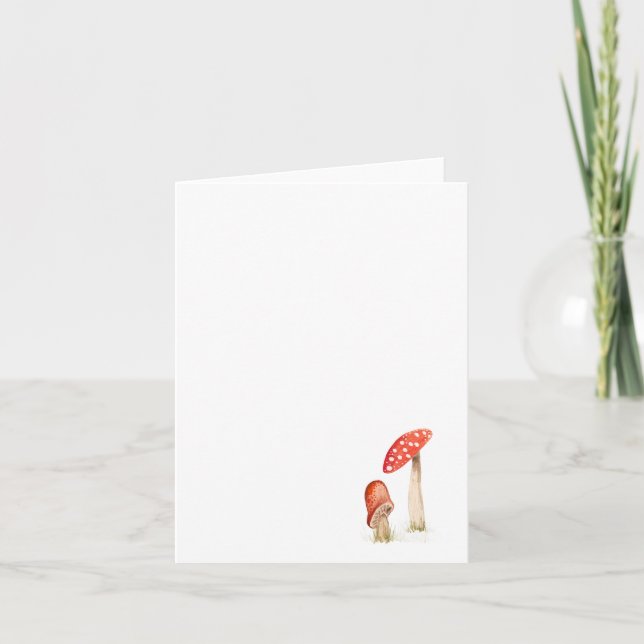 Whimsical Watercolor Forest Mushrooms Card (Front)