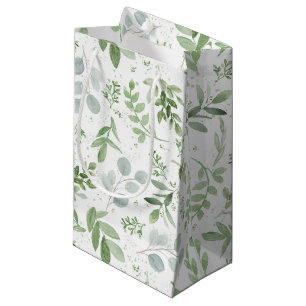 Whimsical Watercolor Greenery Small Gift Bag