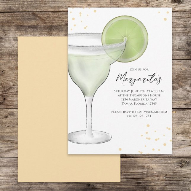 Whimsical Watercolor Margarita Lime Calligraphy  Invitation (Creator Uploaded)
