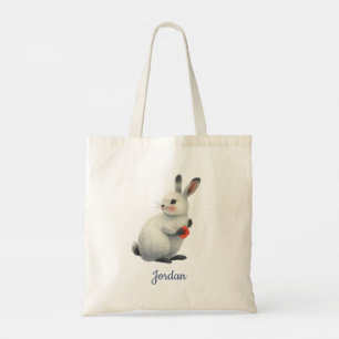 Whimsical Watercolor Meadow Easter Bunny Tote Bag