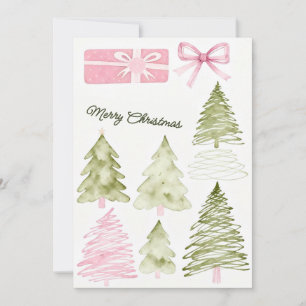 Whimsical Watercolor Merry Christmas Couple Card