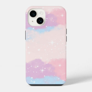 Whimsical Watercolor Multicolor Soft Pastel Cloud iPhone 14 Case