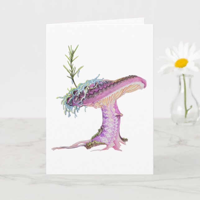 Whimsical Watercolor Mushroom Card (Small Plant)