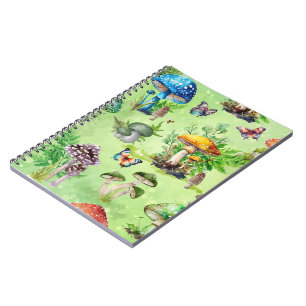 Whimsical Watercolor Mushroom Garden Notebook