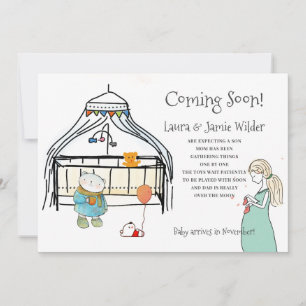 Whimsical Watercolor Nursery And Mum Pregnancy Announcement