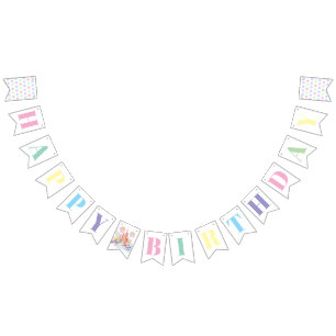 Whimsical Watercolor Pastel Candyland Birthday Bunting