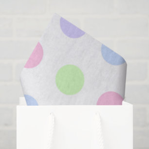 Whimsical Watercolor Pastel Polka Dot Birthday Tissue Paper
