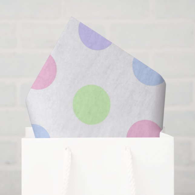 Whimsical Watercolor Pastel Polka Dot Birthday Tissue Paper (Gift Bag)