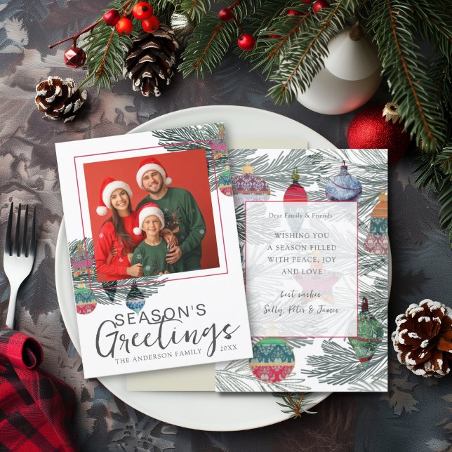 Whimsical Watercolor & Photo Christmas Holiday Card (Creator Uploaded)