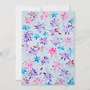 Whimsical Watercolor Purple & Pink Floral Invitation