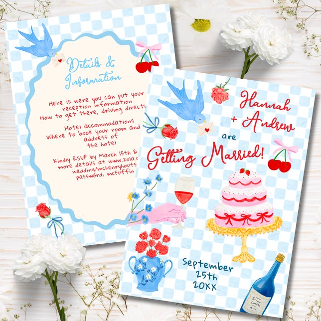 Whimsical watercolor quirky Wedding Invitation (Creator Uploaded)