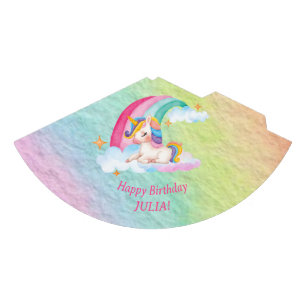 Whimsical Watercolor Rainbow Unicorn Party Hat