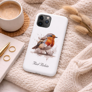 Whimsical Watercolor Red Robin Art Case-Mate iPhone Case